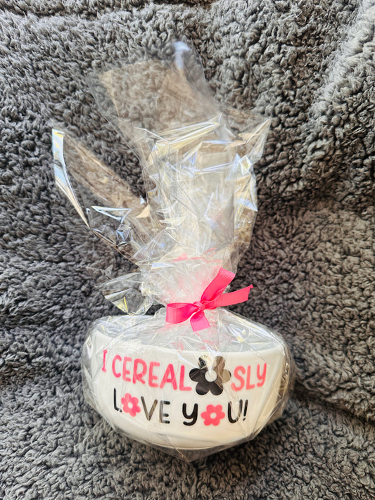'I CerealSly Love You' Cereal Bowl - Flowers Edition