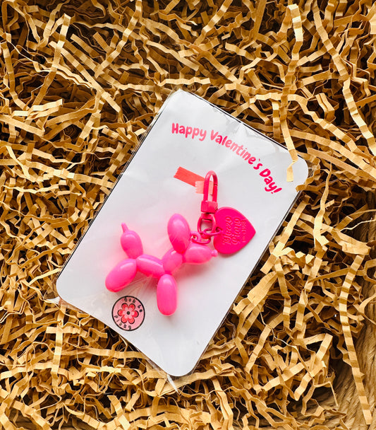 Pinky Balloon Dog Keychain